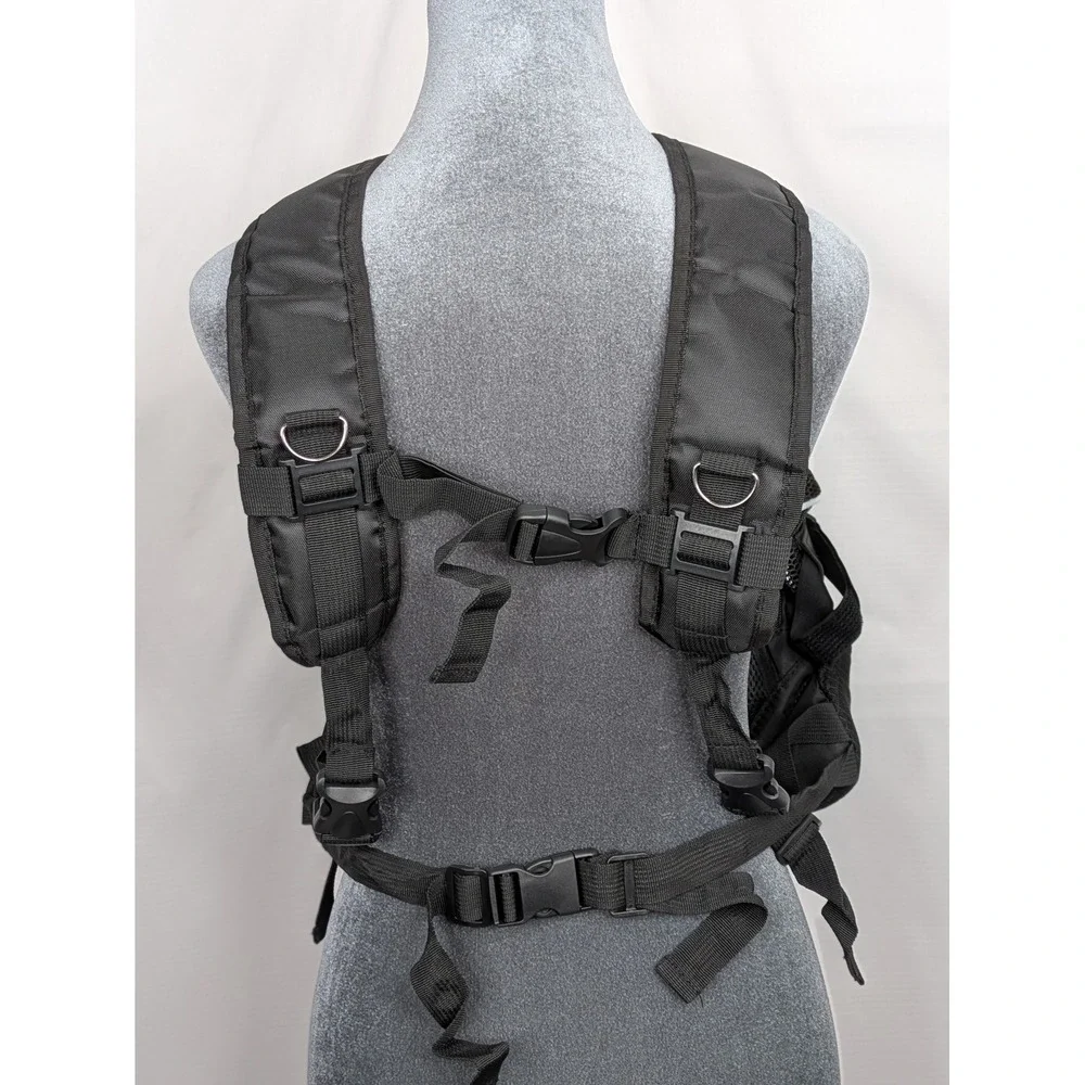 Pet Carrier Backpack Medium Black Mesh Dog Cat Travel Safety Tether Padded NWOT